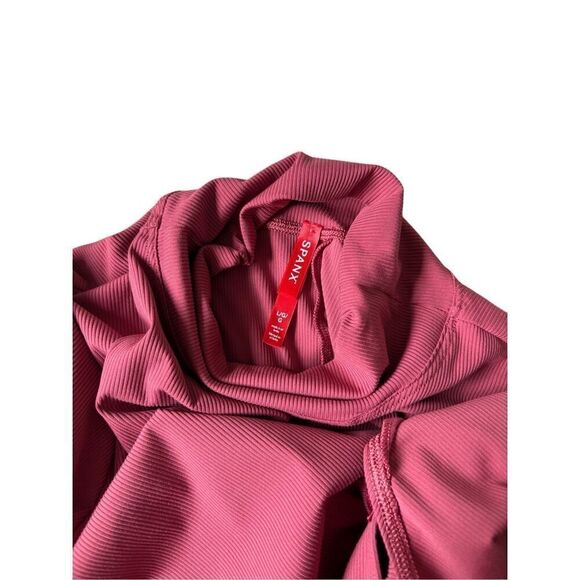 SPANX Suit Yourself Ribbed Long Sleeve Turtleneck Bodysuit size L Coral Red - Picture 4 of 9